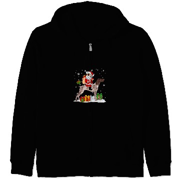 Discover German Shorthaired Pet Christmas Santa Claus Riding Shorthaired Pointer Classic Zip Hoodies