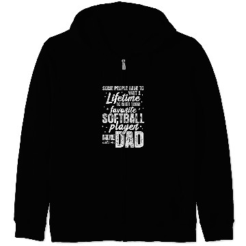 Discover Sport Softball Mens Softball Dad Favorite Softball Player Vintage Zip Hoodies