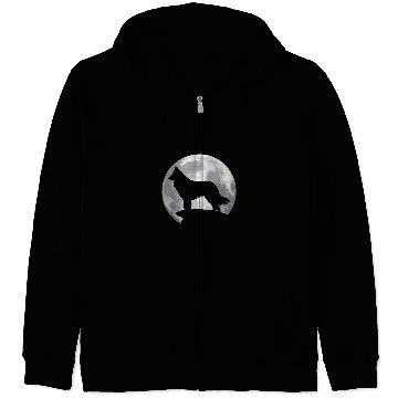 Discover Belgian Shepherd Pet Eclipse Full Moon Halloween Costume Zip Hoodies