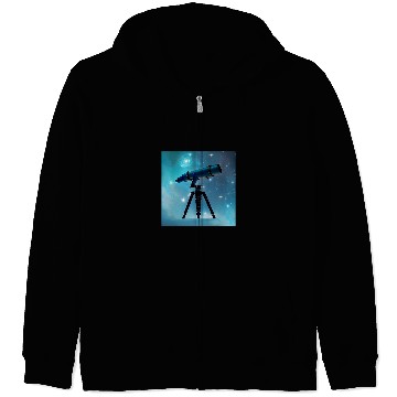 Discover Astronomy Telescope Zip Hoodies