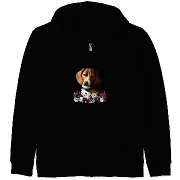 Discover Foxhound Pet Dog Floral Zip Hoodies