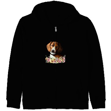 Discover Foxhound Pet Dog Floral 3 Zip Hoodies