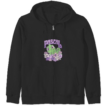 Discover Disney Tangled Cute Pascal Floral Pastel Big Che Zip Hoodies