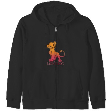 Discover Disney The Lion King Simba Sunset Gradient Portr Zip Hoodies