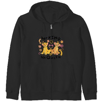 Discover Disneyss The Lion King Her King His Queen Simba Nala Big Logo Zip Hoodies