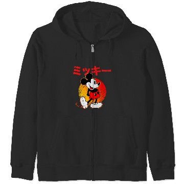 Discover Disney Mickey Mouse Katakana Zip Hoodies