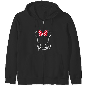Discover Disney Minnie Mouse Bow Bride Wedding Zip Hoodies