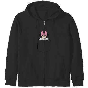 Discover Black Disney Minnie Mouse Classic Fit  - Crew Neck Zip Hoodies