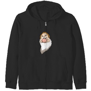 Discover Disney Snow White And The Seven Dwarfs Grumpy Big Face Zip Hoodies