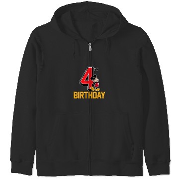 Discover Disney Mickey Mouse My 4th Birthday Zip Hoodies