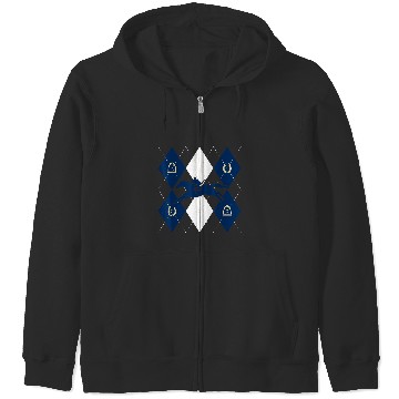 Discover Disney Mickey Mouse Horse Racing Silhouette Argyle Pattern Zip Hoodies