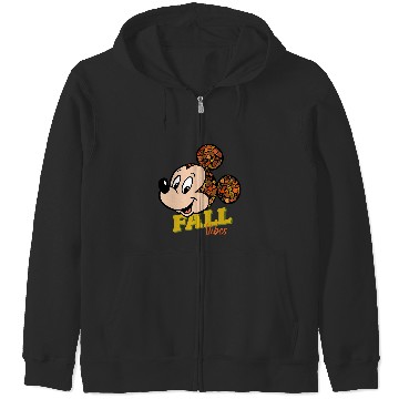 Discover Disney Mickey Mouse Fall Vibes Autumn Leaves Zip Hoodies