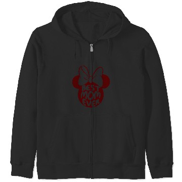 Discover Disney Minnie Mouse Best Mom Ever Text Fill Zip Hoodies