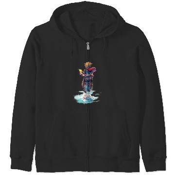 Discover Disney Kingdom Hearts Sora Keyblade Hero Faded Starfish Zip Hoodies