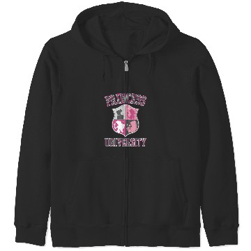 Discover Disney Princess University College Text Logo Gra Zip Hoodies