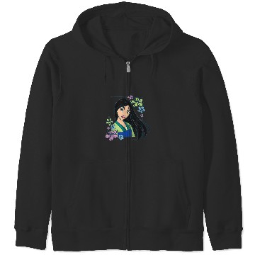 Discover Disney Princess Mulan Flowers Zip Hoodies