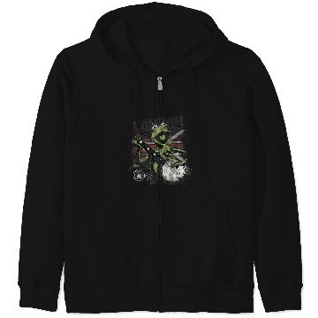 Discover Disney The Muppets London Frog  Rock Kermit Poster Zip Hoodies