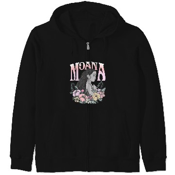 Discover Disney Moana Cute Spring Time Moana Big Chest Portrait Frame Zip Hoodies