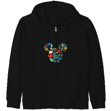 Discover Disney Mickey Mouse Head Shape Icon Flowers Garden Spring Zip Hoodies