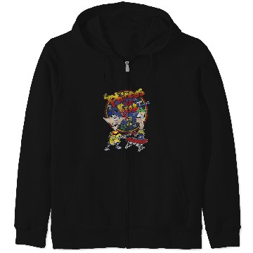 Discover Disney Phineas And Ferb-Tones Distressed Band Logo Zip Hoodies