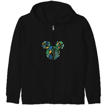 Discover Disney Mickey Mouse Head Shape Icon Botanical Garden Spring Zip Hoodies