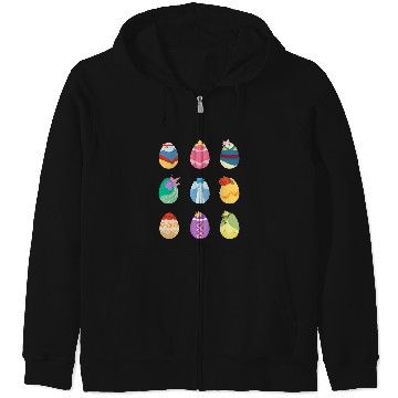 Discover Disney Princess Easter Spring Nine Decorated Easter Eggs Zip Hoodies