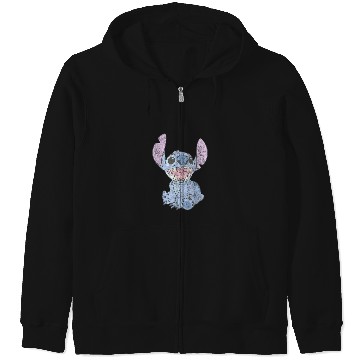 Discover Disney Lilo Stitch Happy Stitch  Portrait Zip Hoodies