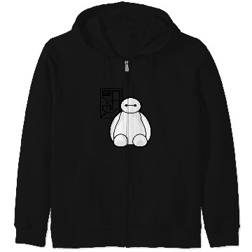 Discover Disney Big Hero 6 Baymax Sitting Pocket Logo Zip Hoodies
