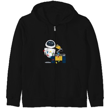 Discover Disney Pixar Wall-E Eve Christmas Light Wrap Graphic Zip Hoodies