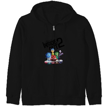 Discover Disneyss Pixars Inside Out 2 Emotional Group Title Movie Poster Zip Hoodies