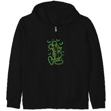 Discover Disney Mickey Mouse Green Lighting Halloween Zip Hoodies