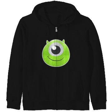 Discover Disneyss Pixars Monsters University Mike Wazowski Big Faces Logo Zip Hoodies