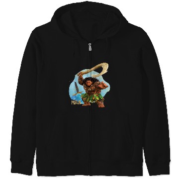 Discover Disneyss Moana 2 Action Pose Maui With Fish Hook Zip Hoodies