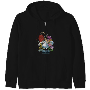 Discover Disney Alice In Wonderland Walking Through The Flowers Zip Hoodies