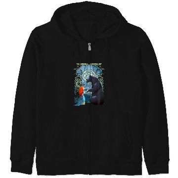 Discover Disney Pixar Brave Merida And Bear Profile Portrait Zip Hoodies