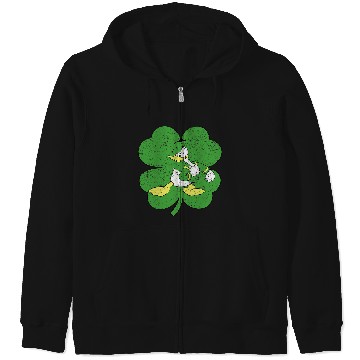 Discover Disney Donald Duck Retro Shamrock St. Patrick's Day Zip Hoodies