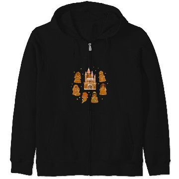 Discover Disney Princess Holiday Christmas Gingerbread Cookie Castle Zip Hoodies