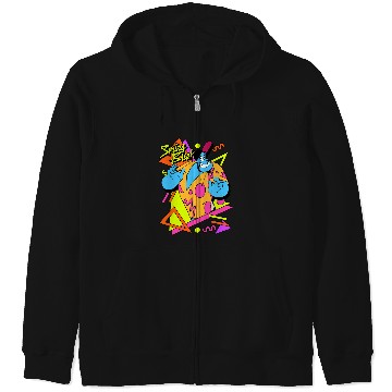 Discover Disney Aladdin Genie Retro 90's Style Poster Long Sleeve Zip Hoodies
