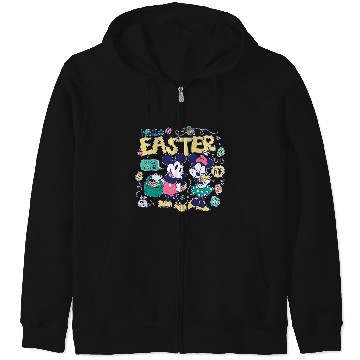 Discover Disney Mickey Mouse and Minnie Mouse Hello Easter Retro Zip Hoodies