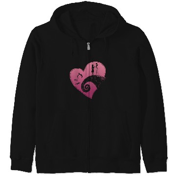 Discover Disney The Nightmare Before Christmas Jack and Sally Heart Zip Hoodies