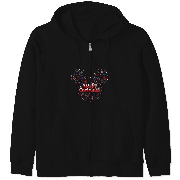 Discover Disney Mickey Mouse Icon Holiday Lights Merry Christmas Zip Hoodies