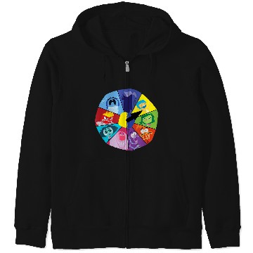 Discover Disneyss And Pixarss Inside Out 2 Emotions Wheel Mood Clock Zip Hoodies
