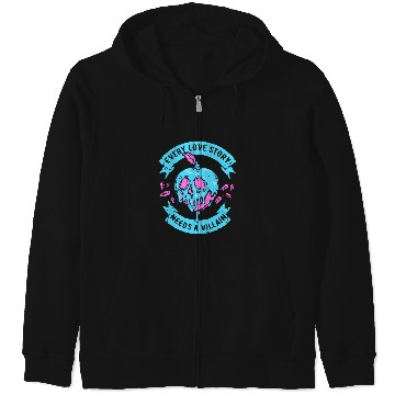 Discover Disney Villains Valentine'S Day Love Story Poison Apple Logo Zip Hoodies
