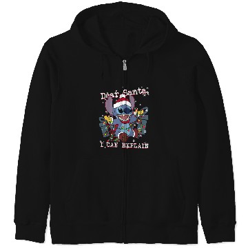 Discover Disney Lilo & Stitch Christmas Dear Santa, I Can Explain Zip Hoodies