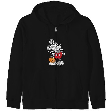 Discover Disney Retro Mickey Mouse Mummy Halloween Raglan Baseball Tee Zip Hoodies