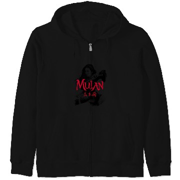 Discover Disney Mulan Live Action Mulan Action Pose Logo Red Zip Hoodies