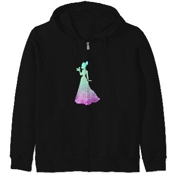 Discover Disney Princess Tiana Silhouette Pretty Tie Dye Zip Hoodies