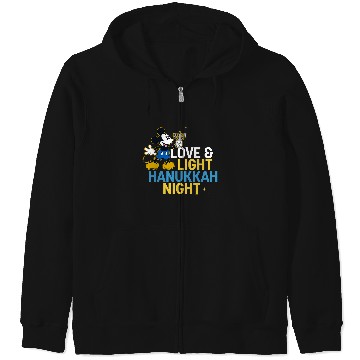 Discover Disney Mickey Mouse Love & Light Happy Hanukkah Zip Hoodies
