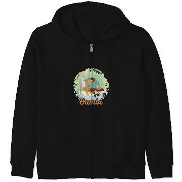 Discover Disney Bambi Thumper And Flower Paper Cut Portrait Zip Hoodies