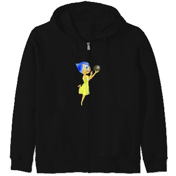 Discover Womens Disney Pixar Inside Out Joy Grabbing A Memory Cute Retro V-Neck Zip Hoodies